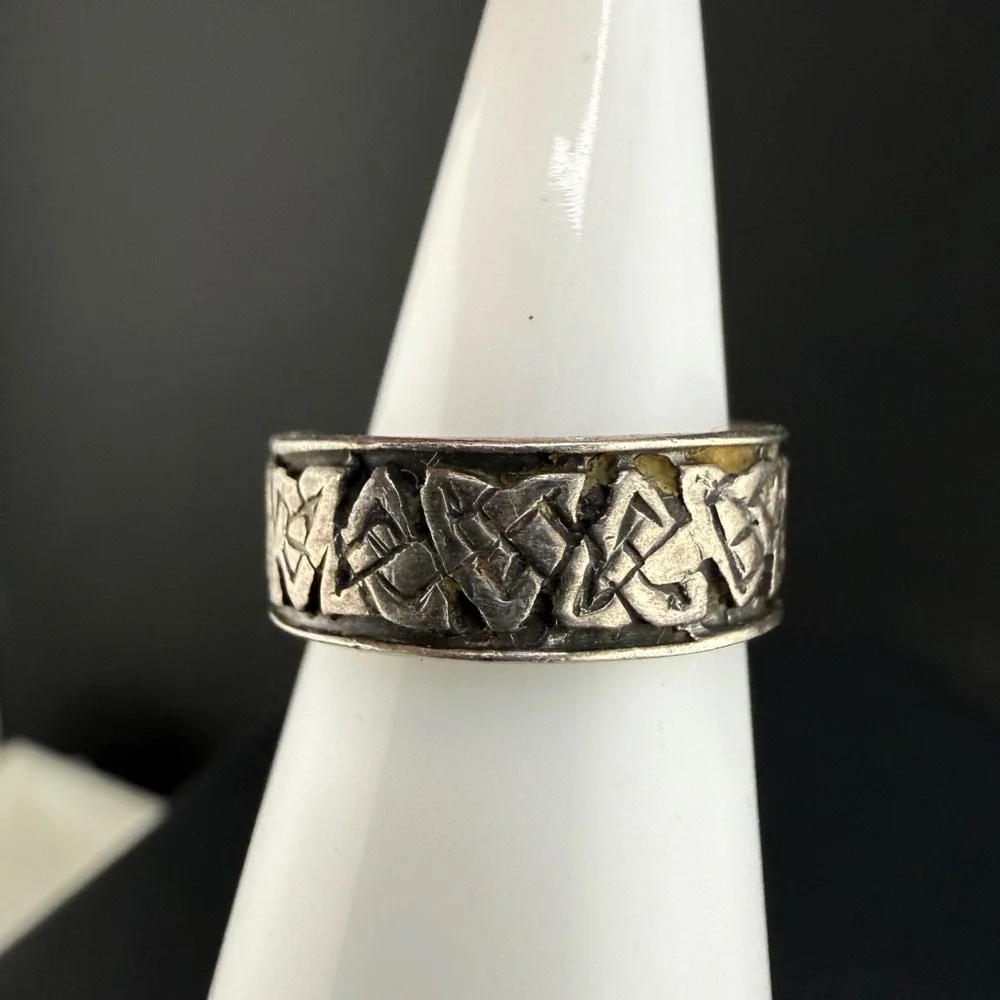 Vintage Sterling Silver Toe Ring Celtic Knot Triquetra Adjustable Size 2